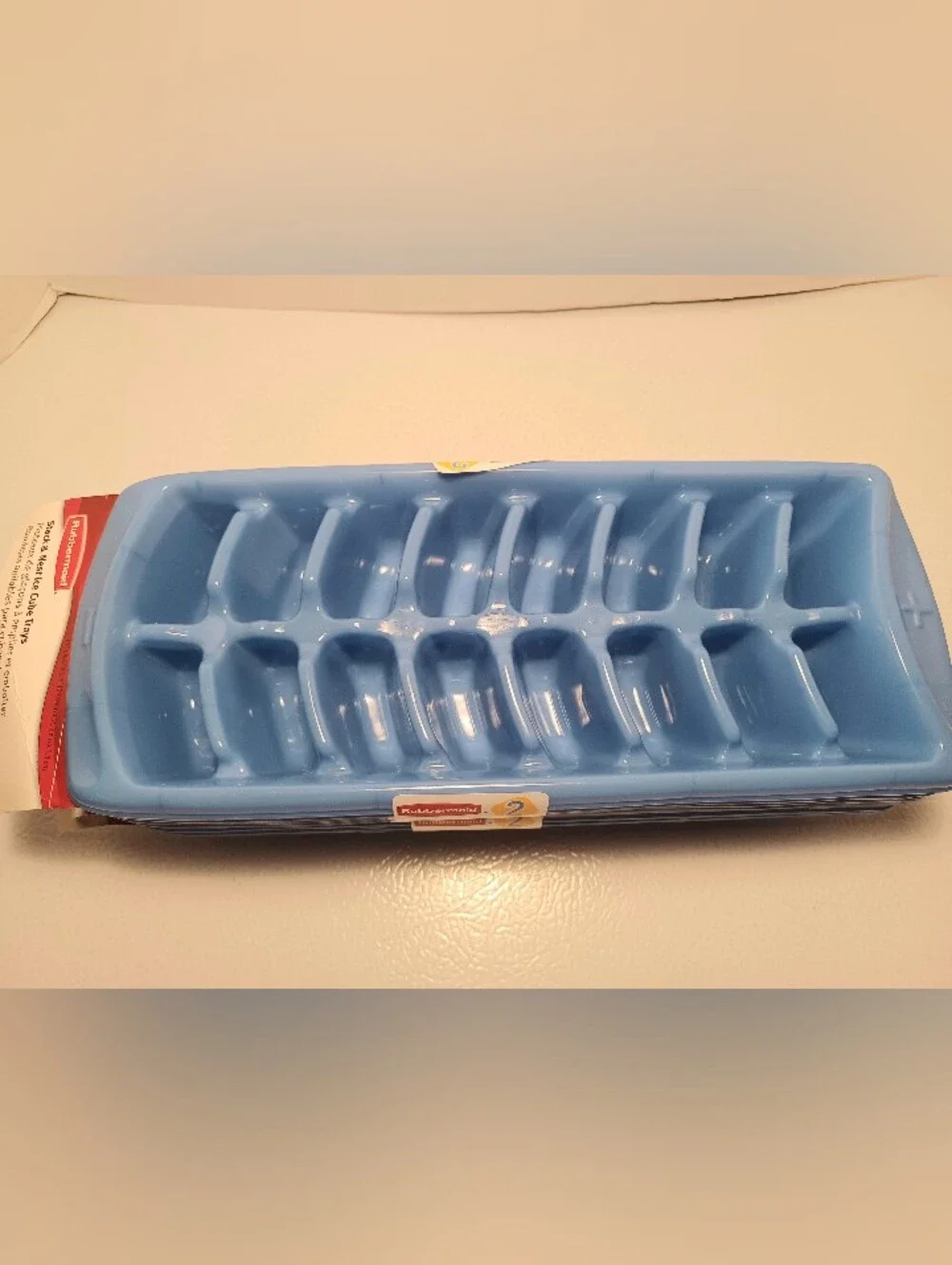 Rubbermaid Stack & Nest Ice Cube Trays 3 Sets of 2 (6 Trays) Pack Blue Brand New